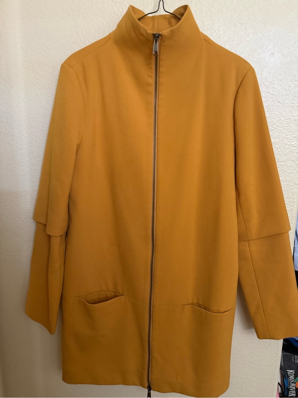 Banana Republic Factory Mustard Yellow Zip-Front Trench Coat